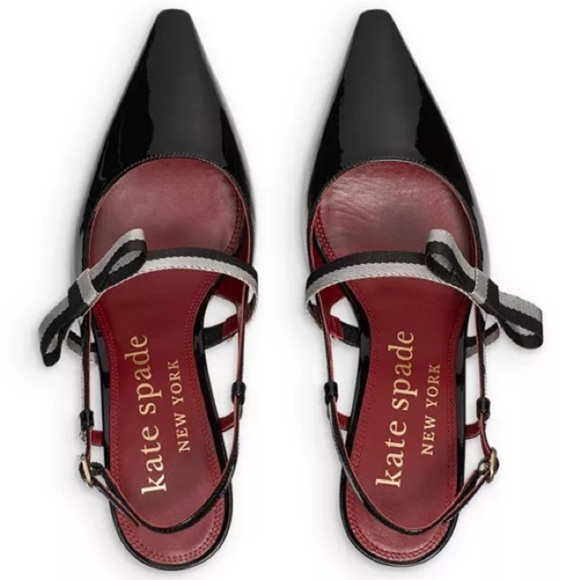 Kate Spade New York Maritza Pointed Slingback Patent Leather Pumps, Size 9.5B - Picture 4 of 11